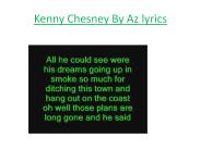 Kenny Chesney By Az lyrics