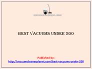 Best Vacuums Under 200
