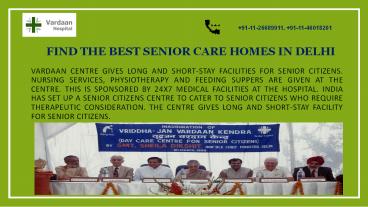 Find the best Senior Care Homes in Delhi