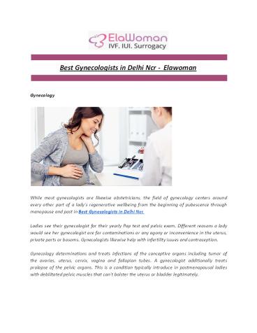 Best Gynecologists in Delhi Ncr -  Elawoman