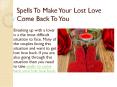 Spells To Make Your Lost Love Come Back To You PowerPoint PPT Presentation