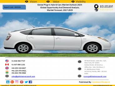 Global Plug-In Hybrid Cars Market Outlook 2025:  Global Opportunity And Demand Analysis,  Market Forecast, 2017-2025