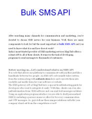 Bulk SMS API Service Provider in Indore