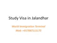 study visa | visa consultant | Immigration services in jalandhar