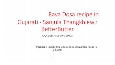 રવા ઢોસા , Rava Dosa recipe in Gujarati - Sanjula Thangkhiew : BetterButter