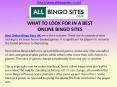 WHAT TO LOOK FOR IN A BEST ONLINE BINGO SITES PowerPoint PPT Presentation