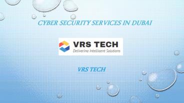 IT Security & Cyber Security Solutions From VRS Tech Dubai UAE