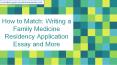 How to Match: Writing a Family Medicine Residency Application Essay and More PowerPoint PPT Presentation