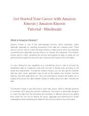Get Started Your Career with Amazon Kinesis
