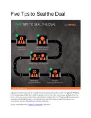 Five Tips to Seal the Deal