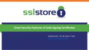 Great Security Features of Code Signing Certificates