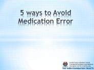 5 ways to avoid medication errors