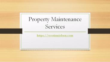 Property Maintenance Services