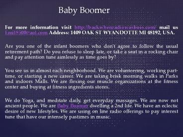 Baby Boomer