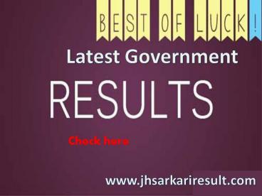 Latest Government Results (31)