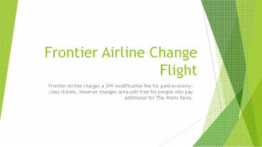 frontier airline change flight
