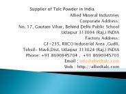 Supplier of Talc Powder in India