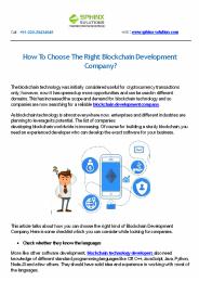 How To Choose The Right Blockchain Development Company?