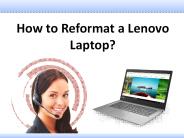 How to Reformat a Lenovo Laptop?
