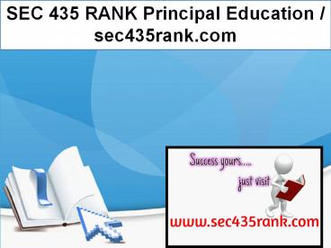 SEC 435 RANK Principal Education / sec435rank.com