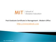 Post Graduate Certificate in Management - Modern Office