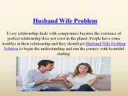 Husband Wife Problem Solution