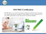 What is ISO 9001:2015 Quality Management System Certification