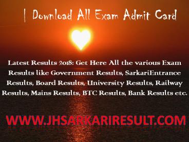 Download All Exam Admit Card