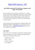 Bulk SMS Gateway API For Voice,SMS And Authentication Services PowerPoint PPT Presentation