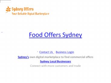 Food Offers Sydney (1)
