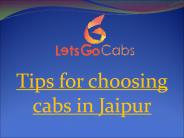 Tips For Choosing Cabs in Jaipur