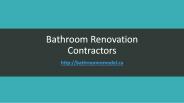 Bathroom Renovation Contractors