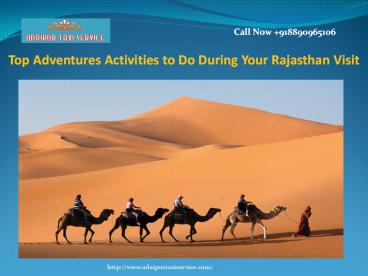 Top Adventures Activities to Do During Your Rajasthan Visit
