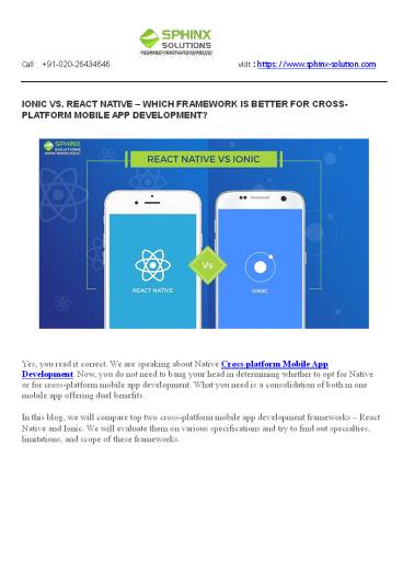 WHICH FRAMEWORK IS BETTER FOR CROSS-PLATFORM MOBILE APP DEVELOPMENT?