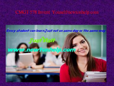 CMGT 556 Expect Success/newtonhelp.com