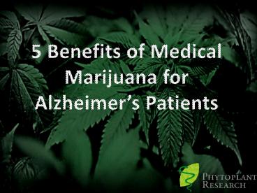 Medical Marijuana for Alzheimer's