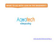 WHAT TO DO WITH LEAK IN THE BASEMENT?