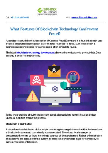 What Features Of Blockchain Technology Can Prevent Fraud?