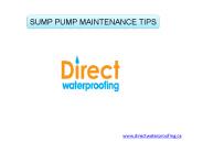 SUMP PUMP MAINTENANCE TIPS