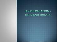 IAS Preparation Do's and Don'ts