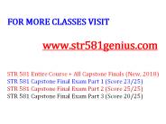 STR 581 GENIUS Capstone Final Exam All 3 Parts