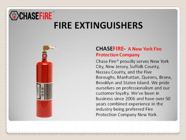 Fire Extinguishers Service In New York -  Fire Suppression Systems