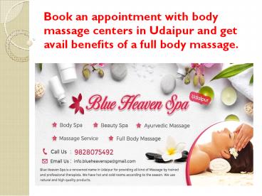 Body Massage Centers in Udaipur