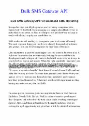 Bulk SMS Gateway API Incrediable benefits of API