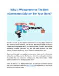 Why is WooCommerce the Best Ecommerce Solution for Your Store? PowerPoint PPT Presentation