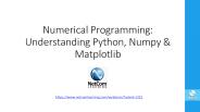 Numerical Programming - Understanding Python, Numpy & Matplotlib