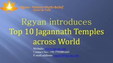 Top 10 Jagannath Temple across World