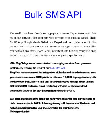 Premium Bulk SMS API With Your Favorite Platform