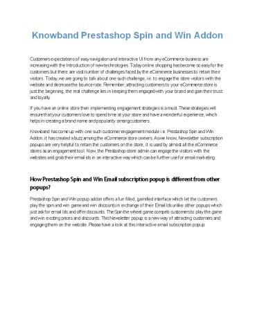 Prestashop Spin and Win Email Subscription addon