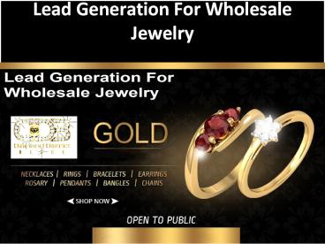 Lead Generation For Wholesale Jewelry